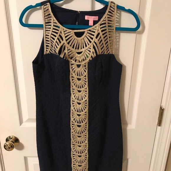 Lilly Pulitzer Dresses & Skirts - Lilly Pulitzer Navy Blue with Gold